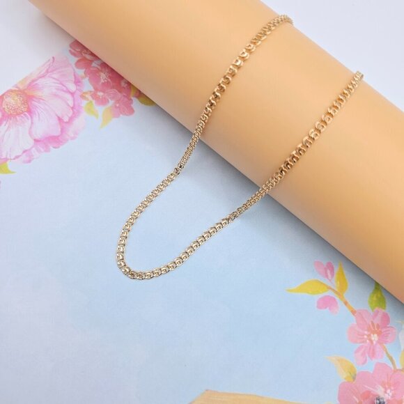 "Elegant Rose Gold Round Link Chain Necklace, 17.3 Inch Lightweight, XPNL0086 - Picture 4 of 12